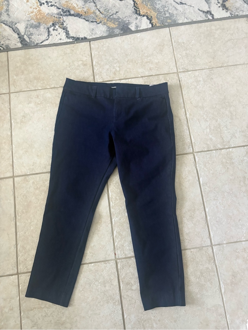 Old Navy Women's Dark Blue Denim look Cropped Stretch pants petite 10